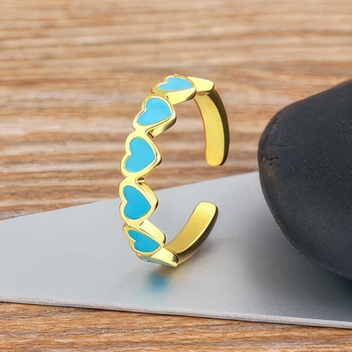 Bague 6 Coeurs Femme Or
