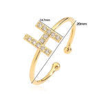 Bague ajustable personnalisée avec initiale