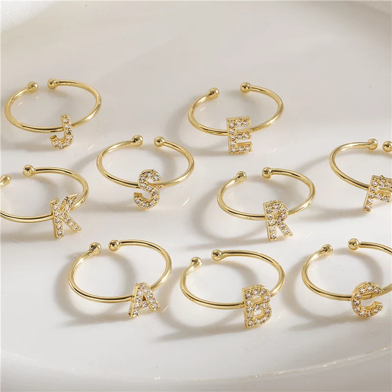 Bague ajustable personnalisée avec initiale