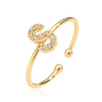 Bague ajustable personnalisée avec initiale s