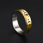 Ring Anti-Stress drehbar Sterne und Monde Gold