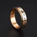 Ring Anti-Stress drehbar Sterne und Monde Roségold
