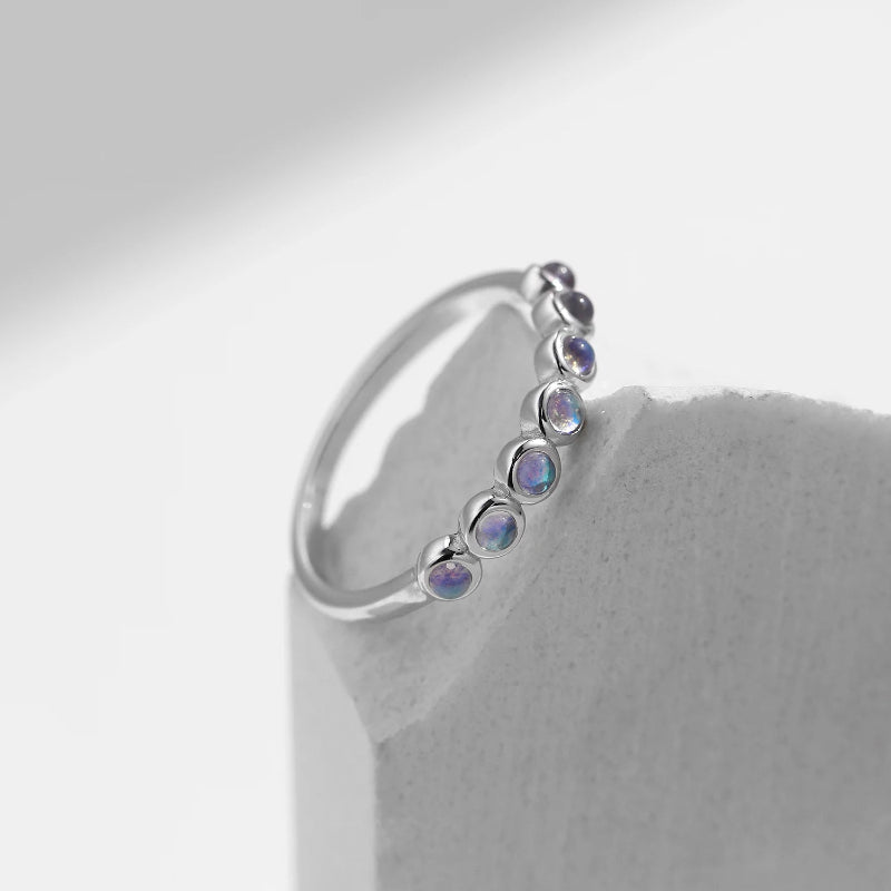 Bague Anneau avec Crystal Pierre de Lune