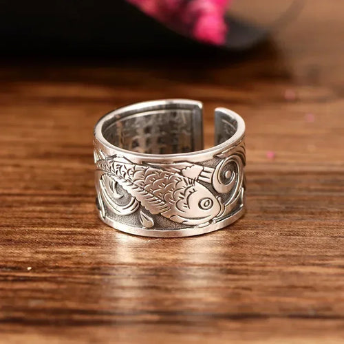 Anello con Pesci in Stile Etnico