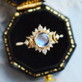Bague Anneau avec Strass Pierre de Lune