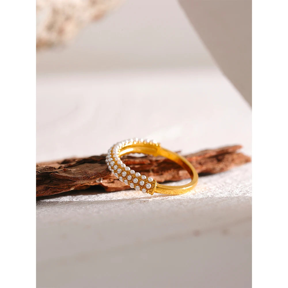 Anello Stile Donna con Perle 
