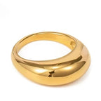 Elégante Bague Anneau Large Goutte d'Eau or