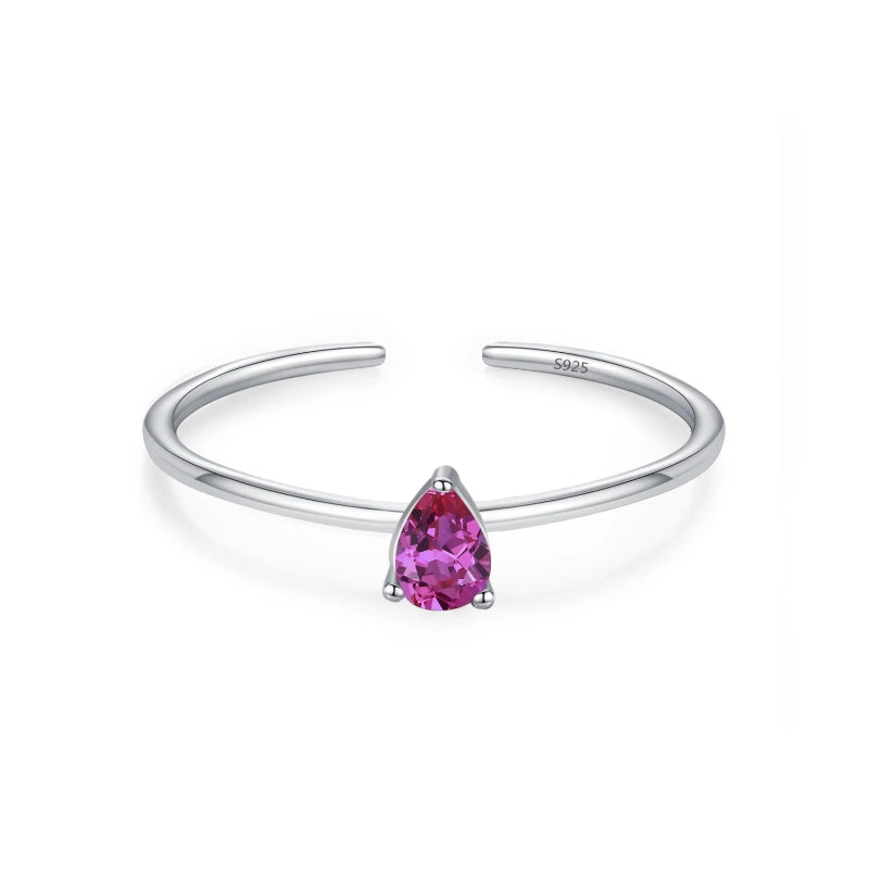 Bague Anneau en Zircon Coloré Pierre de Naissance