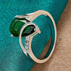 Ring Tropfenförmiger Zirkonia-Ring