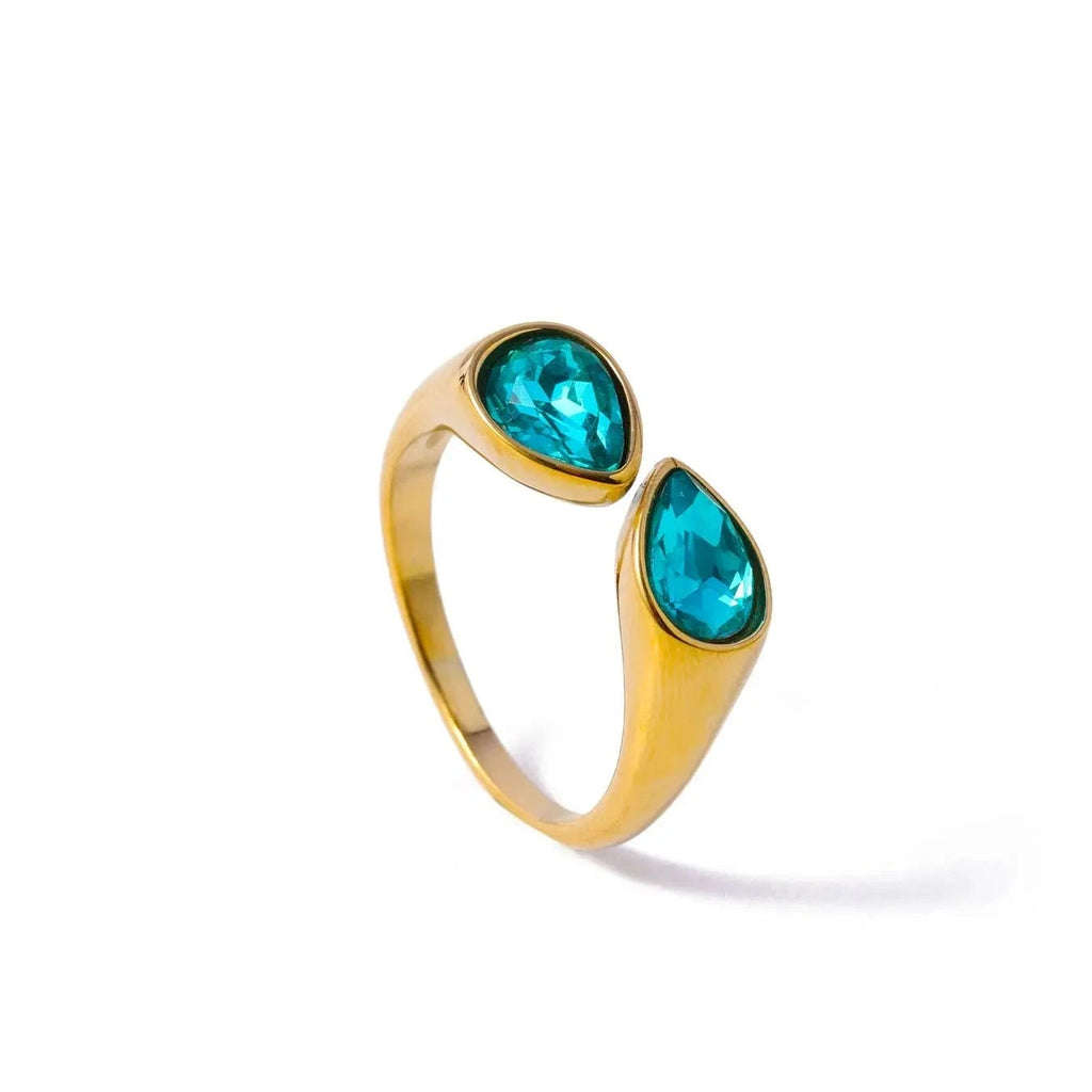 Ring Tropfen Perle Farbig Hellblau
