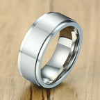 Bague Anneau Homme Anti-Stress Tournant argent