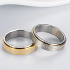 Bague Anneau à Motifs Homme ou Femme Anti-Stress Tournant or