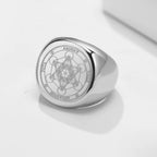 Bague Anneau Noirs Cube Métatron argent