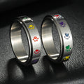 Bague Anneau avec Coeurs ou Pattes Anti-Stress Tournant pattes