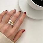 Anello per donna con perla bianca argento