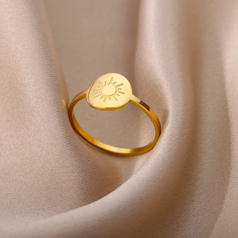 Bague Anneau Soleil Femme or