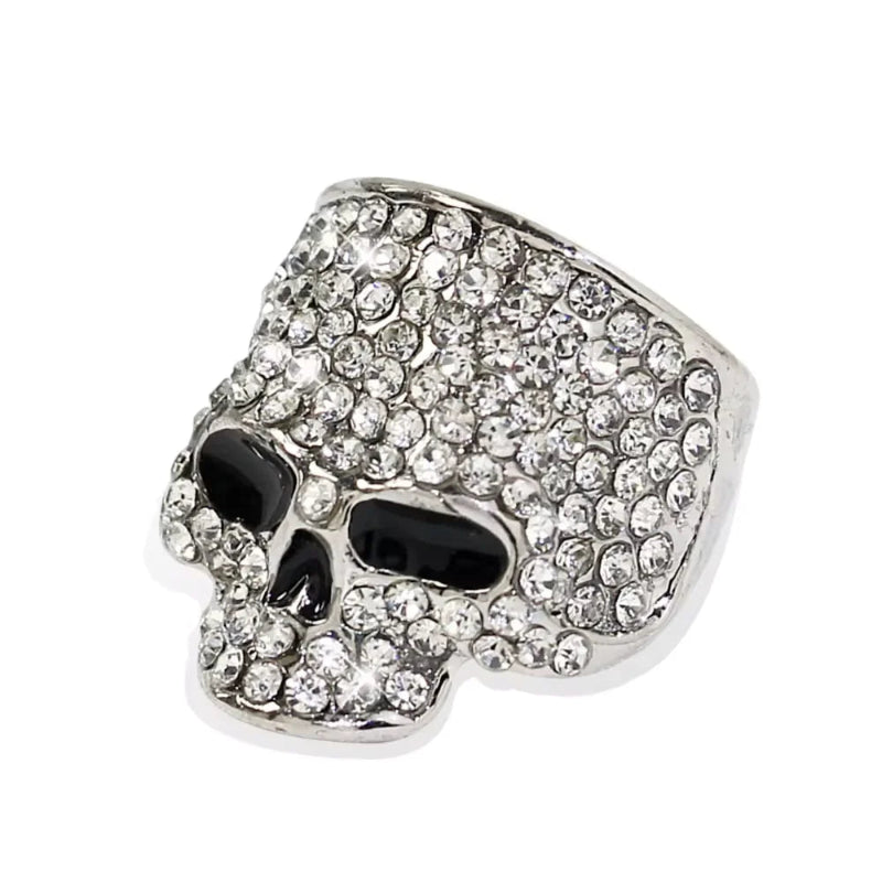 Bague Anneau Tête de Mort en Strass