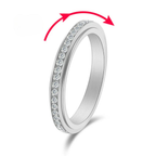 Anti-Stress drehbarer Ring mit silbernem Zirkon