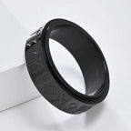 Bague Anneau Viking Homme Anti-Stress Tournant noir