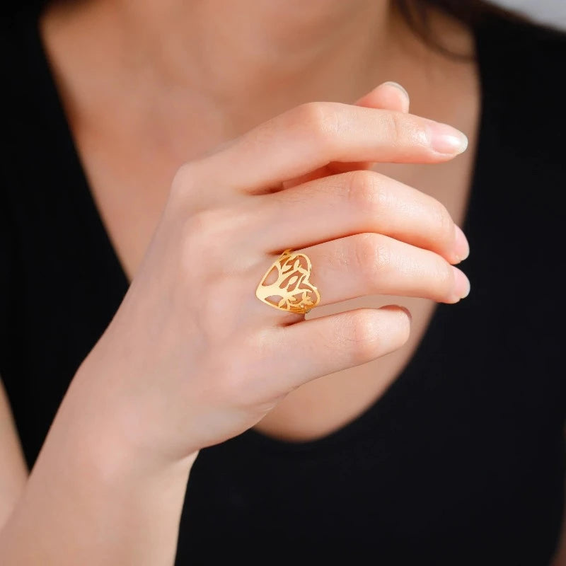 Anello Albero della Vita Donna Anello Cuore chevalier oro