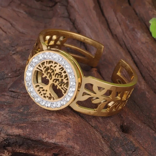 Levensboom Ring Dames Gouden Zegelring