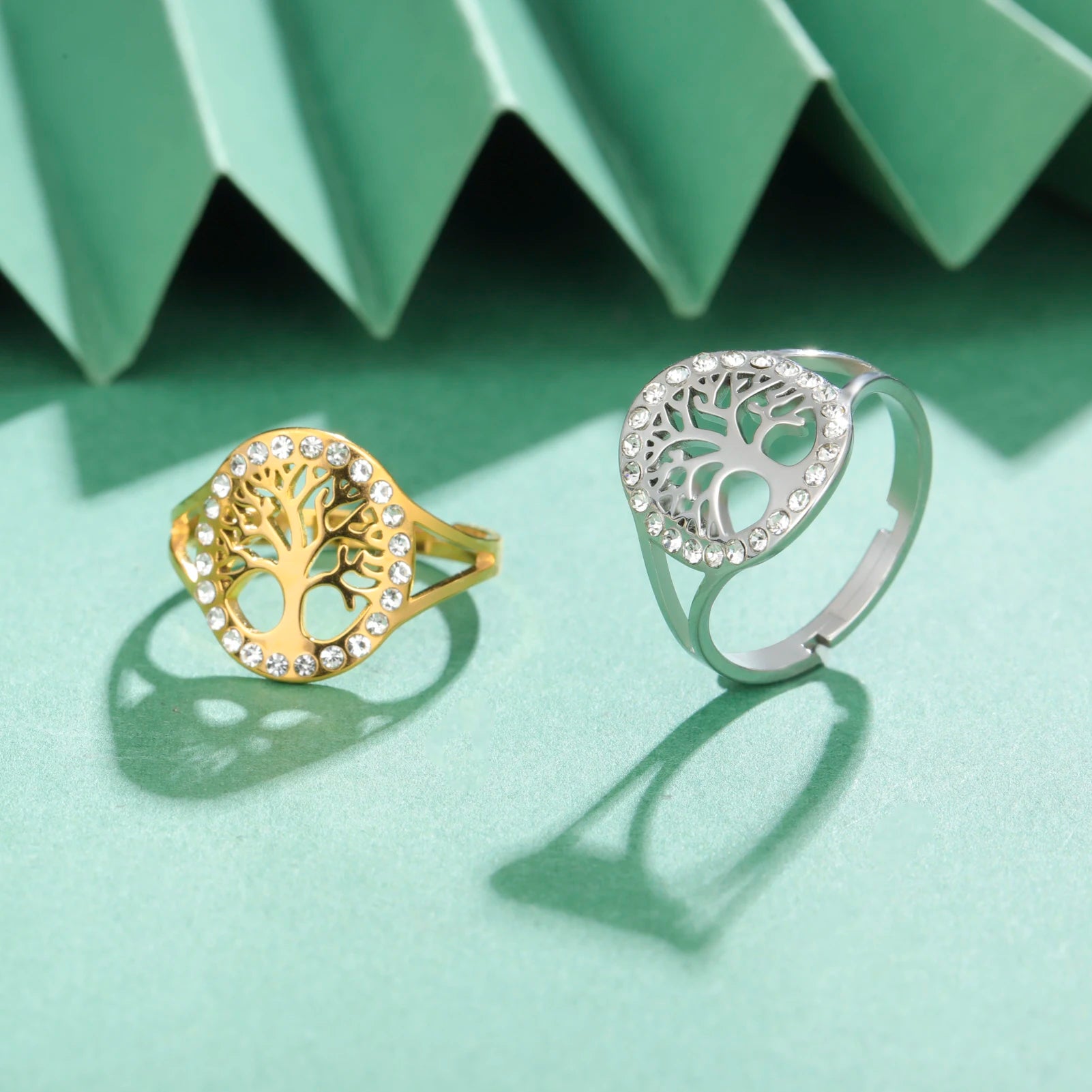 Bague Arbre de Vie Zircon Femme or