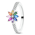 Bague arc-en-ciel fleur
