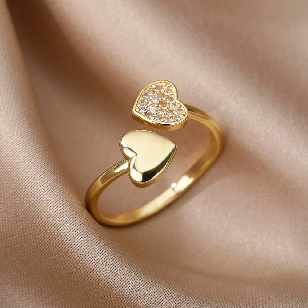 Bague avec Coeurs en Zircon A