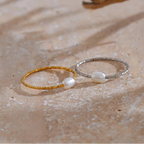 Anello con perla d'acqua dolce argento