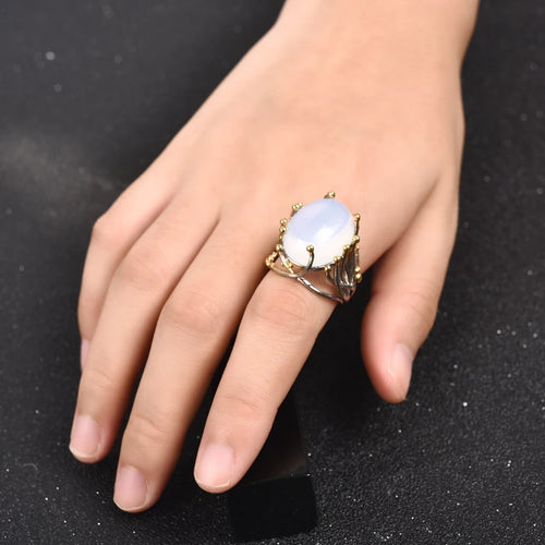 Anello con Pietra Naturale Pietra di Luna