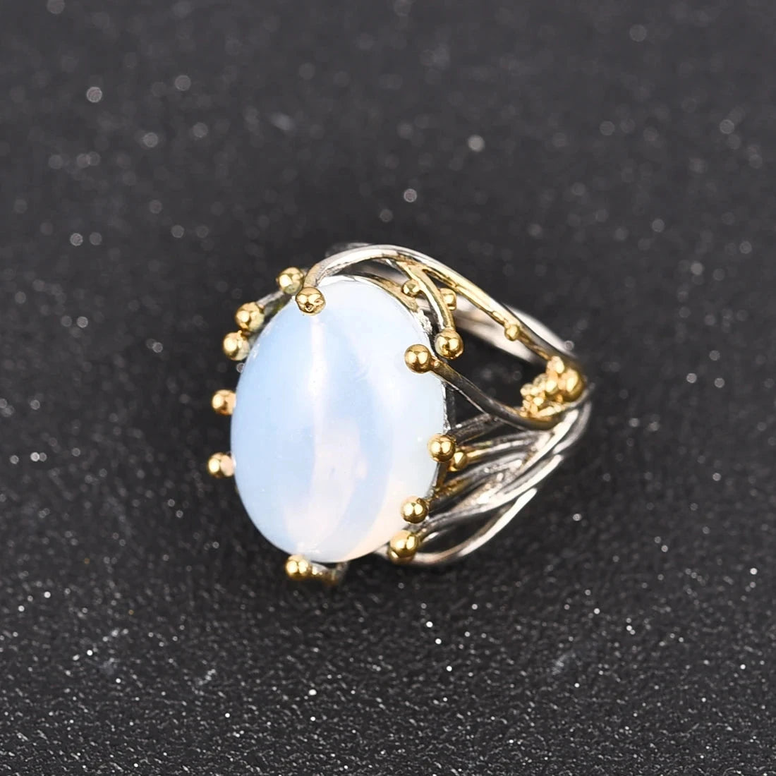 Bague avec Pierre Naturelle Pierre de Lune