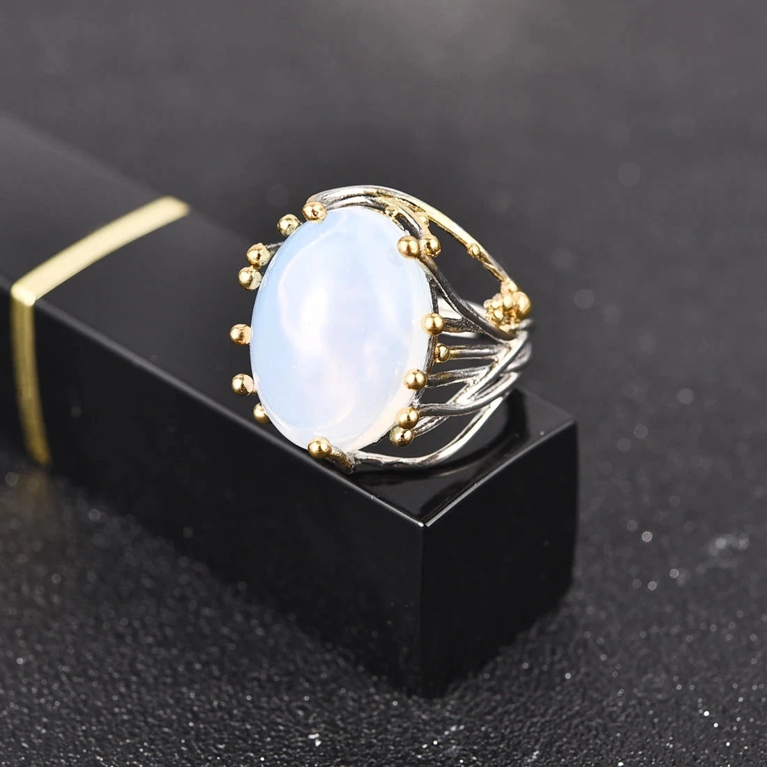 Bague avec Pierre Naturelle Pierre de Lune