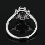 Bague avec Trèfle à 4 Feuilles en Pierre d'Améthyste