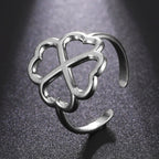 Bague avec Trèfle à 4 Feuilles pour Femme argent
