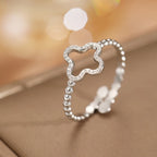 Bague avec Trèfle à 4 Feuilles pour Femme argent