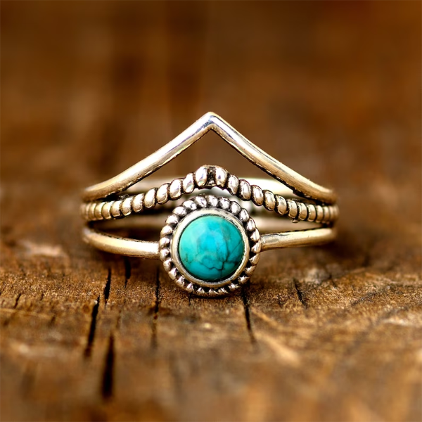 Boho-Ring mit Naturstein