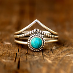 Boho-Ring mit Naturstein