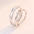 Silber Herz Ring mit Diamanten (2er Set)