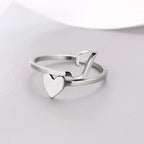 Bague Cœur Initiale Argent I