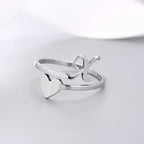 Bague Cœur Initiale Argent X