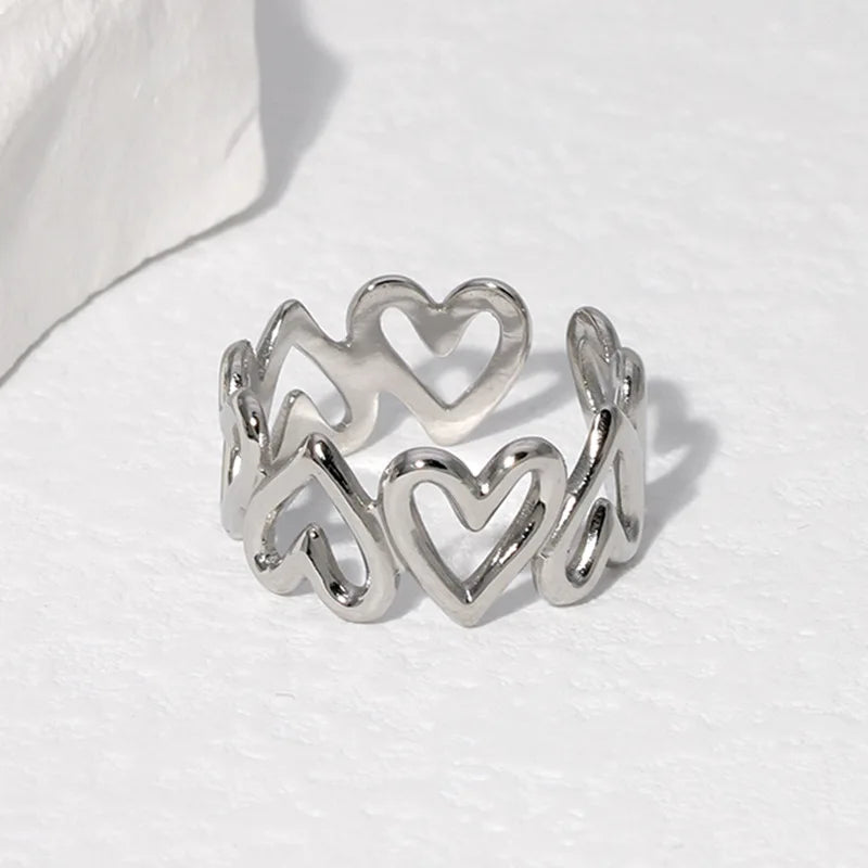 Anello Cuore Regolabile Donna argento