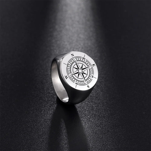 Bague Compas Boussole Anneau Rose des Vents style 1
