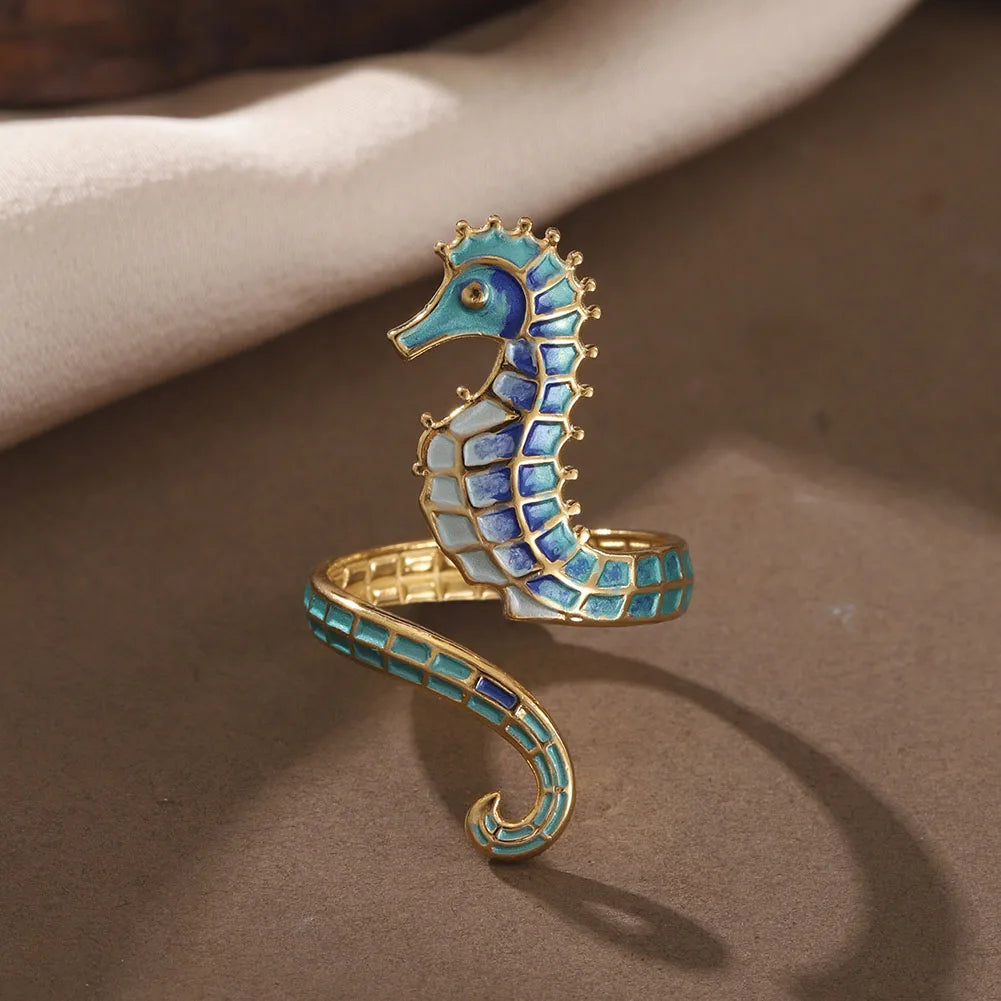 Bague coquillage hippocampe