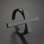 Herrenring Kreuz Siegelring Schwarz