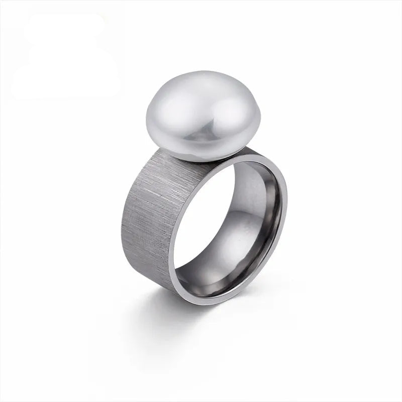 Retro-Stil Ring mit silberner weißer Perle
