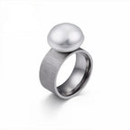 Retro-Stil Ring mit silberner weißer Perle