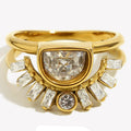 Bague demi-cercle soleil doré