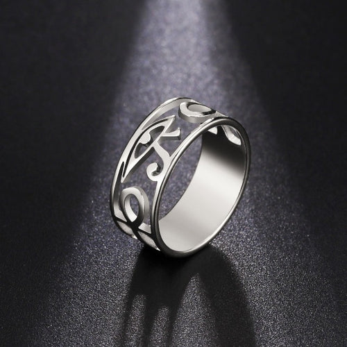 Egyptisk ring för kvinnor Öga av Horus silverring