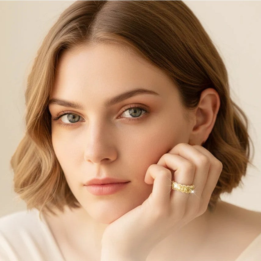 Full circle sparkling zircon ring 