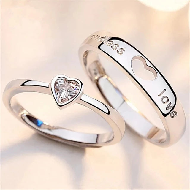 Prsten Endless Love od srebra i dijamanata (Set od 2)